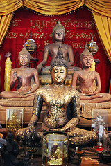 Image showing Buddhist statues inside a temple