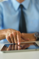 Image showing business man use tablet compuer at office