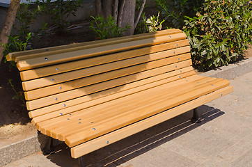 Image showing yellow park bench