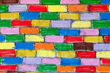 Image showing multicoloured wall as fun background