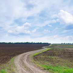 Image showing cloudy sky and winding path