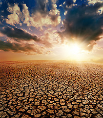 Image showing drought earth and dramatic sky