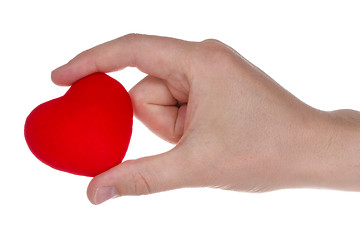 Image showing Hand giving red heart