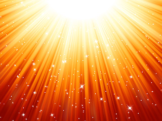 Image showing Sunburst rays of sunlight tenplate. EPS 8