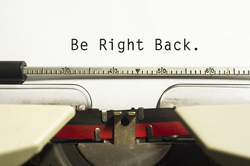 Image showing be right back