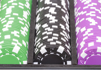 Image showing Set of poker chips