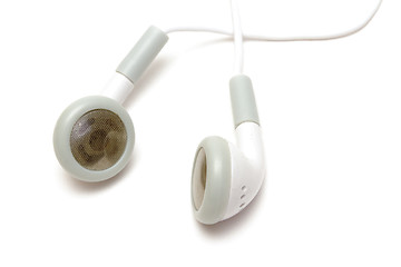 Image showing White earphones