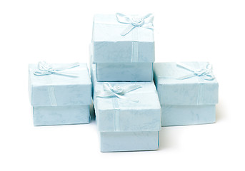 Image showing Cyan gift boxes