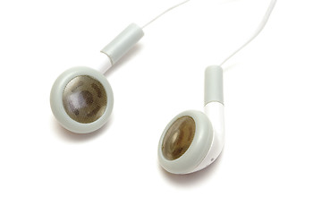 Image showing White earphones