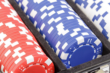 Image showing Set of poker chips