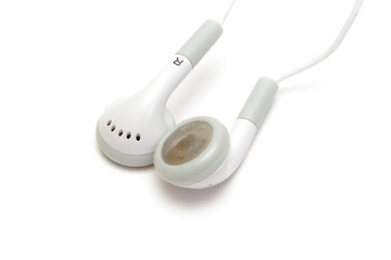 Image showing White earphones