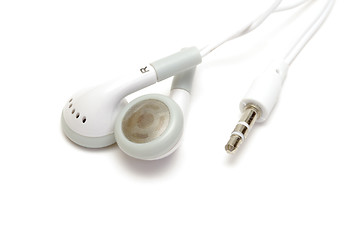 Image showing White earphones