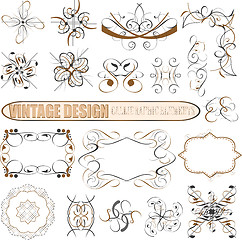 Image showing decorative design elements: page decor, frames, banners, ribbons