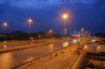 Image showing The Panama Canal, which connects the Atlantic Ocean to the Pacif