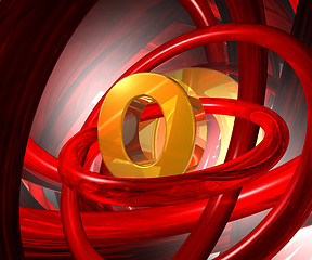 Image showing letter o in abstract space