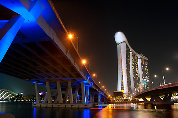 Image showing Marina Bay Sands Resort at night