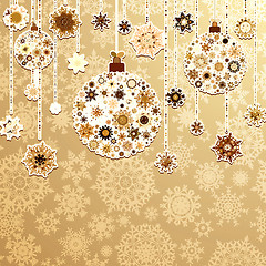 Image showing Beige background with christmas balls. EPS 8