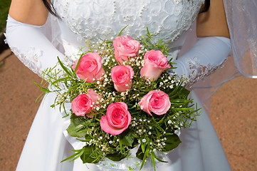 Image showing wedding pink bouquet