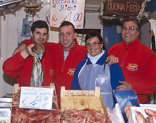 Image showing Ballaro, Palermo- selling fish