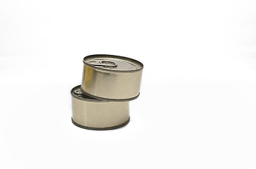 Image showing Two tin with food isolated