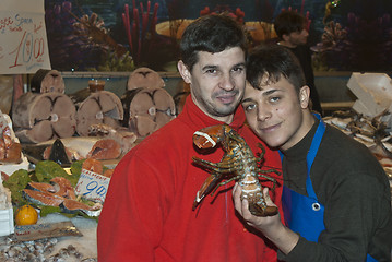 Image showing Ballaro, Palermo- selling fish