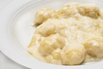 Image showing gnocchi with four cheese sauce