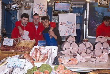 Image showing Ballaro, Palermo- selling fish