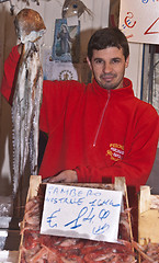 Image showing Ballaro, Palermo- selling giant octopus