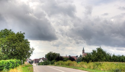 Image showing Alsace landscape and vinewyard