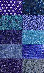 Image showing Set of blue beads