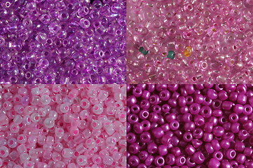 Image showing Sets of pink beads