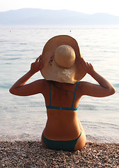 Image showing Woman on the beach