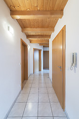 Image showing White tiled corridor