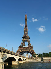 Image showing Eiffel tower and Iena bridge, Paris