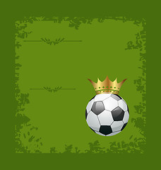Image showing Football retro grunge card with ball and crown