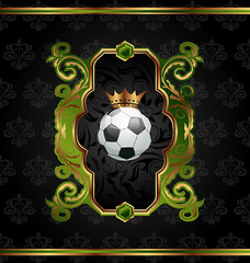 Image showing Football label with golden crown