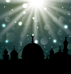 Image showing Celebration glowing card for Eid Ul Adha festival