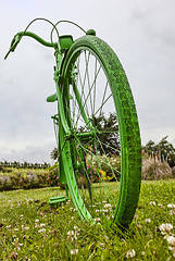 Image showing Old Green Bicycle 