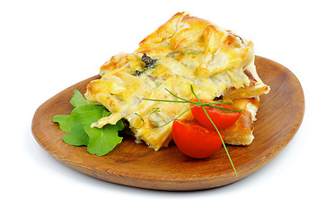 Image showing Cheese and Greens Pie