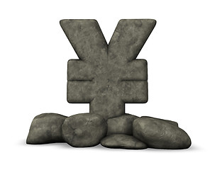 Image showing stone yen symbol