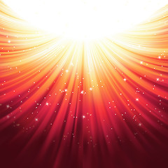 Image showing Sunburst rays of sunlight tenplate. EPS 10