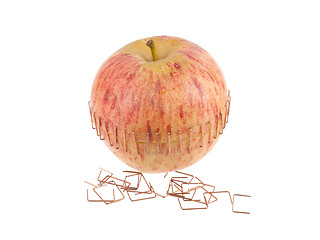 Image showing Sliced apple halves