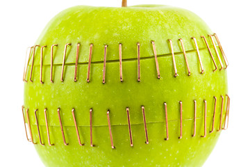 Image showing Sliced apple halves