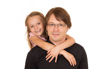 Image showing Father giving piggyback ride