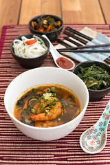 Image showing Asian soup with shrimps