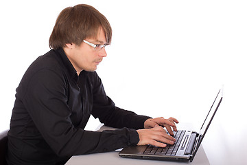 Image showing Man working on a laptop