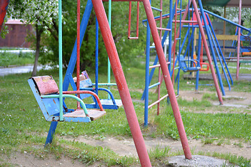 Image showing children's swing in a yard