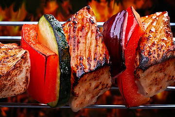 Image showing grilled pork fillet and vegetables