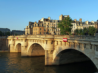 Image showing Pont neuf at sunset, Paris, France june 2013