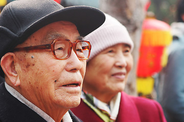 Image showing Chinese New Year celebrations in Qingdao, China - elderly Chines